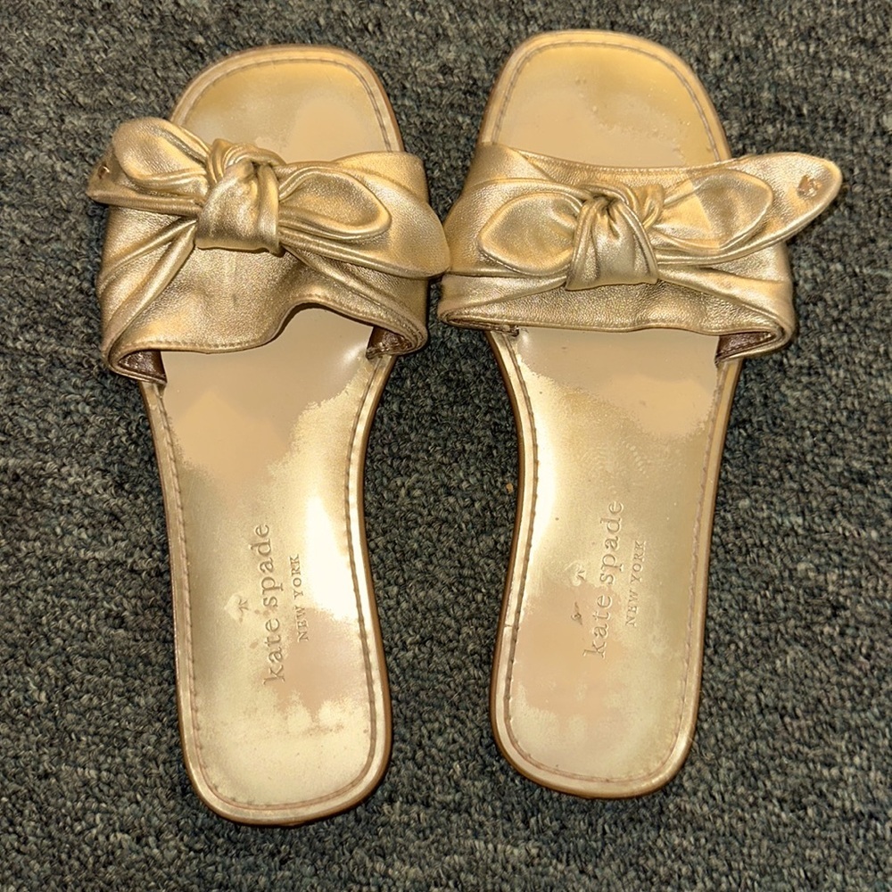 Kate Spade Gold Bow Sandals